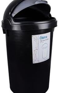 Smte-Dustbin - Flip-Top Dustbin - Plastic - Black - 25L