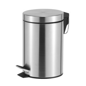 PM0004-Casa Roma Stainless Steel Pedal Bin with Soft Close Lid, 3 Liter Capacity, Silver